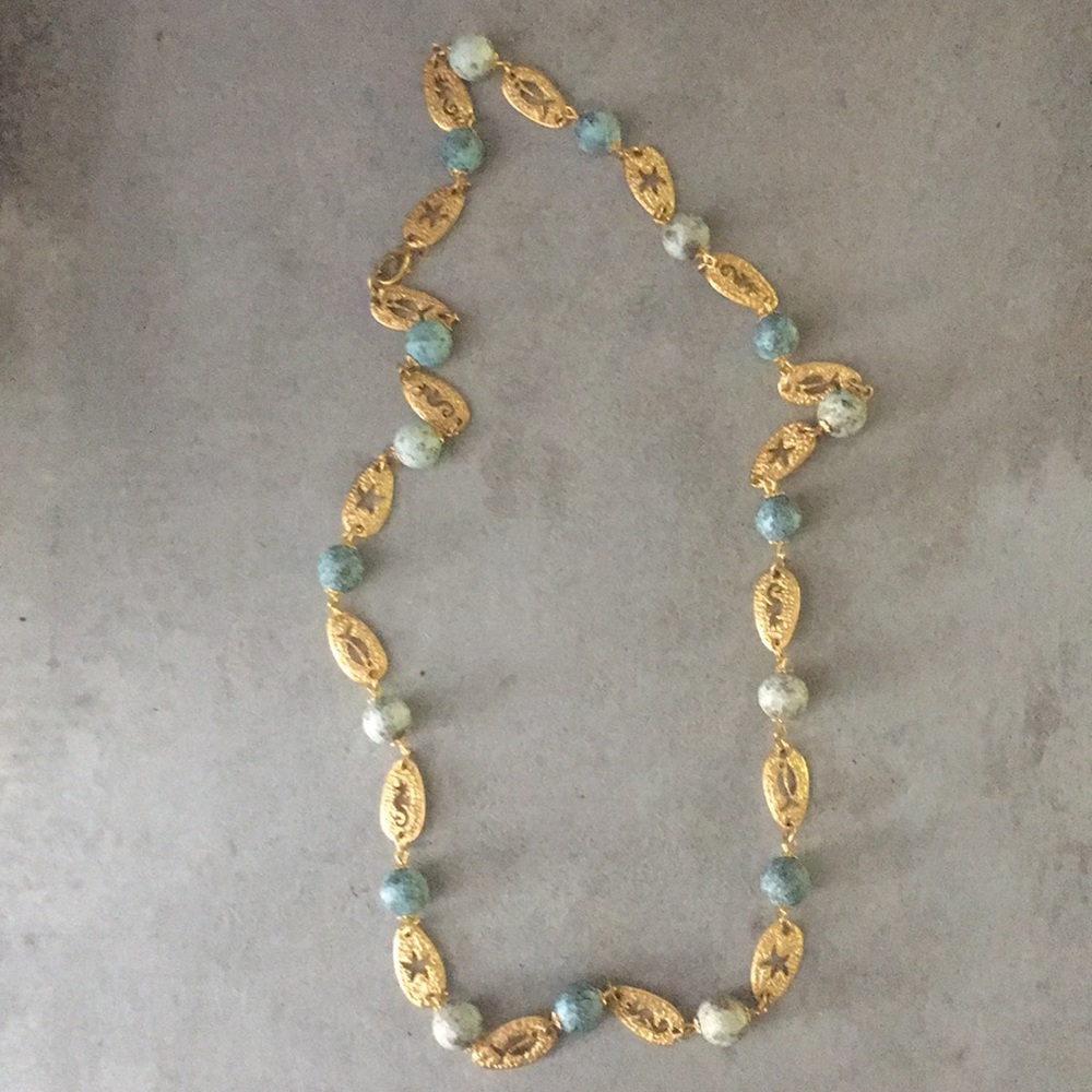 Gold and turquoise necklace